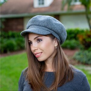 Betmar Gray Wool Newsboy Cap